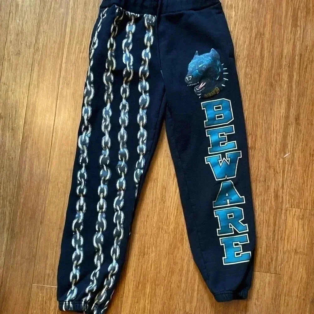 Market sweatpants XL black with color accents straight leg